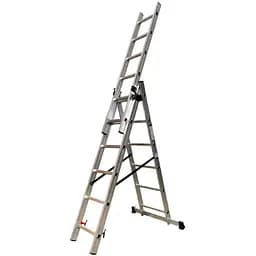 Драбина алюмінієва трисекційна GTM KME306 3x6 сходинок 1.64-3.26м (KME306) (39942)