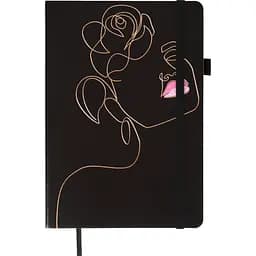 Блокнот діловий Buromax Cherie А5 96 арк. без лініювання (чорний папір) обкладинка штучна шкіра чорний (BM.295405-01)