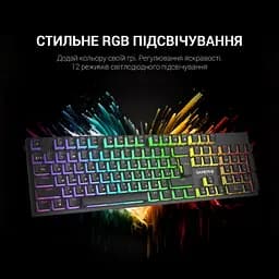 Клавіатура GamePro MK85R Red Switch RGB USB Black (MK85R) - мініатюра 6