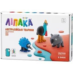 Набор самостоятельно твердеющего пластилина Ліпака Австралийские животные: казуар, ехидна, вомбат (60051-UA01)