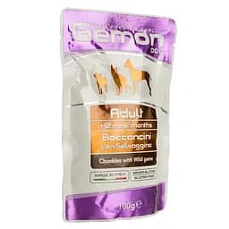 Вологий корм Gemon Dog Wet Adult шматочки з м'ясом диких тварин, 100 г (70300629) - мініатюра 2