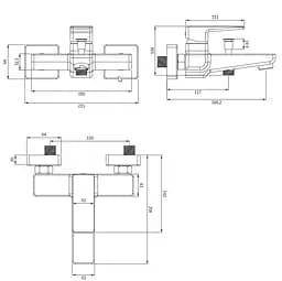 Змішувач для ванни Omnires Parma chrome/white PM7430CRB Білий - мініатюра 2