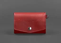 Женская кожаная монетница с клапаном 1.0 красный