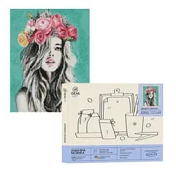 Набір з алмазною мозаїкою "Дівчина з вінком", 40*50 см, IDEA2-CK4367