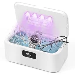 Ультразвуковой очиститель, 49000 Гц U-V Ультразвуковой очиститель с 5 режимами таймера — 800 мл Устройство для очистки очков
