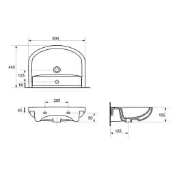 Умивальник меблевий Cersanit Arteco 60 см K667-009 30412 - мініатюра 3