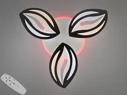 Люстра стельова LED Diasha 8092/3BK, 52W, 3200K/4100K/6000K, чорний метал, сучасний стиль, з пультом, диммером