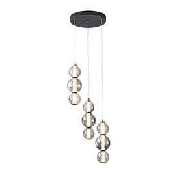 Люстра стельова LED Levistella 788P68133B-3 BK+AB+SM, 12W, 4000K, чорний + бронза + смокі, вінтажний стиль для вітальні - мініатюра 2