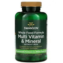 Мультивітаміни та мінерали Swanson Whole Food Formula Multi Vitamin Mineral 90 таблеток