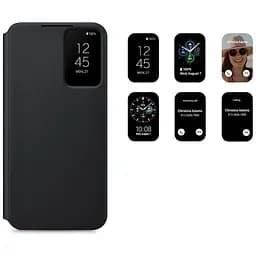 Оригінальний чохол-книжка Samsung для Galaxy S22 Plus S-View Clear View Cover (6.6") Чорний (EF-ZS906CBEGRU) - мініатюра 2