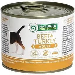 Влажный корм для взрослых собак всех пород Nature's Protection Adult с говядиной и индейкой 200 г
