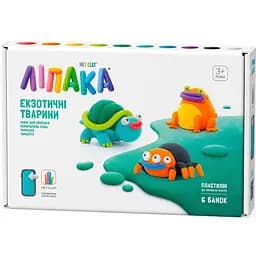 Набор самозатвердевающего пластилина Lipaka Экзотические животные: Тарантул, черепаха, оранжевая лягушка 245 г (60050-UA01)