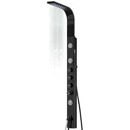 Душова панель Corsan Snake black LED з виливом S002MBLLEDW, Чорний матовий