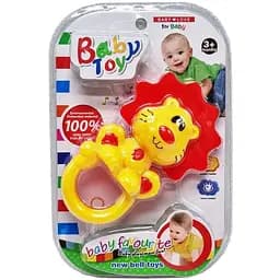 Детская погремушка Bambi 536-007 на планшете Лев желтая