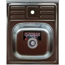 Кухонна мийка Рlatinum 5060 з нержавіючої сталі 0.5 мм прямокутна 50x60 см сатин (000014275)
