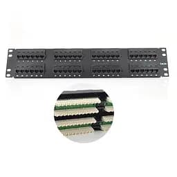 Патч-панель PiPo 48 портів UTP DUAL кат 5E 19" 2U неекранована чорна Q20 (73-00877) - мініатюра 2