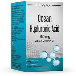Гіалуронова кислота та вітамін С Orzax Ocean Hyaluronic Acid 150 mg, 30 капсул для підтримки шкіри та суглобів