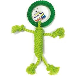 Игрушка для собак Croci Веревочный человечек зеленая 40х15 см
