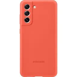 Оригінальний силіконовий чохол Silicone Cover для Samsung Galaxy S21 FE (G990) Coral EF-PG990TPEGRU