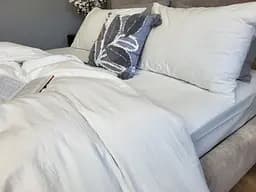 Комплект постільної білизни LUXURY Washed з вареної бавовни Молочний Milk - двоспальний - мініатюра 3