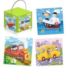Пазли 4 в 1 DoDo Toys Транспорт 12, 16, 20, 24 елементи (300132)