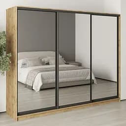 Шкаф-купе трехдверный MebelStar Комбо BG 3 Зеркала 260x45x210 см Дуб тахо (MBS-9396)