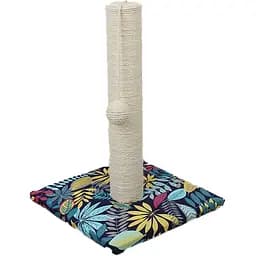 Когтеточка для котов Croci столбик на подставке цветные листья 30х30х42 см 