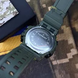 Наручний годинник чоловічий 004CMGRUASI Тризуб срібло Зелений камуфляж + Коробка. Patriot acs0031052 - мініатюра 5
