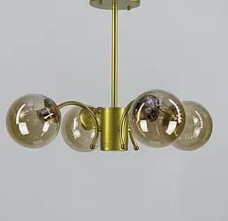 Стельова люстра на 4 або 6 плафони в корпусі золотистого кольору Line.F Кількість ламп 6