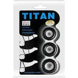 Эрекционные кольца Baile Titan Cock Ring Set 3 шт. черный