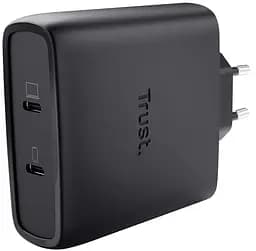 Зарядное устройство сетевое Maxo 100Вт GaN 2xUSB-C PD/PPS черный Trust teh0018822