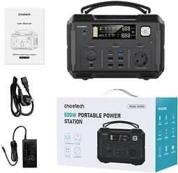 Зарядна станція Choetech BS004 500Вт (484Вт/г) QC 3.0, USB-C PD100 Вт - мініатюра 4