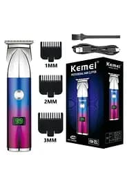 Машинка для стрижки волосся Kemei KM-251 акумуляторна 3 насадки в комплекті професійний тример для бороди та вусів