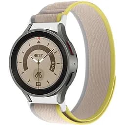 Ремінець для Samsung Galaxy Watch 4 Classic 46mm - бежево-жовтий Watchbands Cloth ширина кріплення 20мм нейлоновий (WB001-9757210)