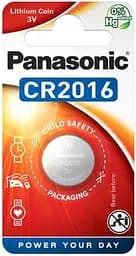 Батарейка Panasonic CR-2016EL/1B літієва CR2016 блістер 1 шт.