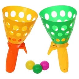 Игра ловушка CEL1203047 2 ракетки, 3 мячика, в сетке (6980222289398) Жёлто-зелёный