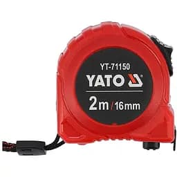Рулетка Yato з сталевою стрічкою нейлоновим покриттям подвійним блокуванням 2 м x 16 мм  (YT-71150)