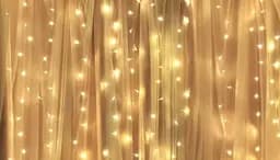 Гірлянда штора Роса 8х1.5м мікродіод 600 Led лампочок, 40 ниток 220В (Золотисте світло) - мініатюра 5