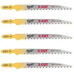 Полотна для лобзиків T234X 3CUT MILWAUKEE, 91х2,5 мм , (5шт), (деревина, чистий різ)