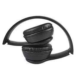 Навушники бездротові накладні чорні, з мікрофоном, Bluetooth, екокожа - мініатюра 4