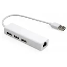 Концентратор Vinga 3xUSB2.0 + RJ45 100Mbps (VCP2H3USB2LANWH)