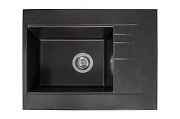 Кухонная мойка гранитная Miraggio Bodrum 650 black 649x500x220 00207107, Черный