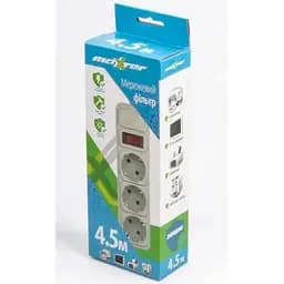 Фильтр питания Maxxter 3 розетки, 4.5м, белый (SPM3-G-15G)
