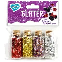Набір для творчості "Гліттер для декорування" Lovin 90019, 4 кольори