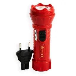 Фонарь ручной Gold Kama 1W, аккумуляторный, LED, с адаптером для зарядки, красный