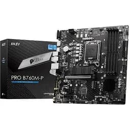 Материнська плата MSI PRO LGA1700, B760M-P, B760, 4xDDR5, Int.Video(CPU), 4xSATA3, 2xM.2, 1xPCI-E 16x 4.0, 2xPCI-E 1x 4.0, ALC897, RTL8111H, 4xUSB3.2/8xUSB2.0, VGA/HDMI/DP, MicroATX - мініатюра 2