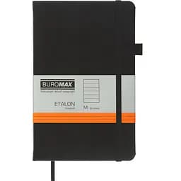 Книга записная Buromax Etalon в линейку 195х125 мм черная 96 листов (BM.291260-01)