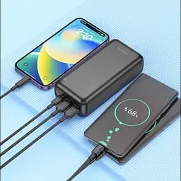 Повербанк чорний із швидкою зарядкою Power bank BOROFONE B38B 30000mAh PD22 5W BOROFON - мініатюра 4