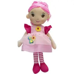 Лялька м'яка Devilon 36 см три квітки рожева сукня (861071-2)