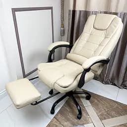 Крісло комп'ютерне DEXON OPTIMA з еко-шкіри з підставкою для ніг Бежевий - мініатюра 15